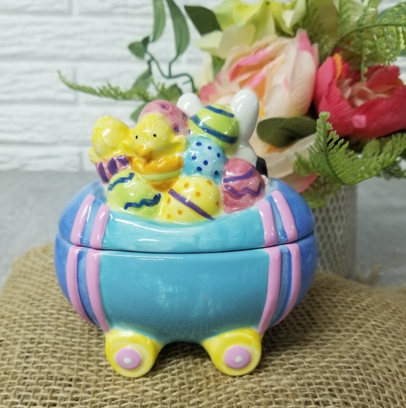 Hallmark Ceramic Easter Egg Car Trinket Box - Picture 5 of 10